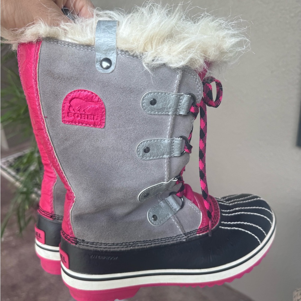 Sorel Pink and Gray Snow Boots